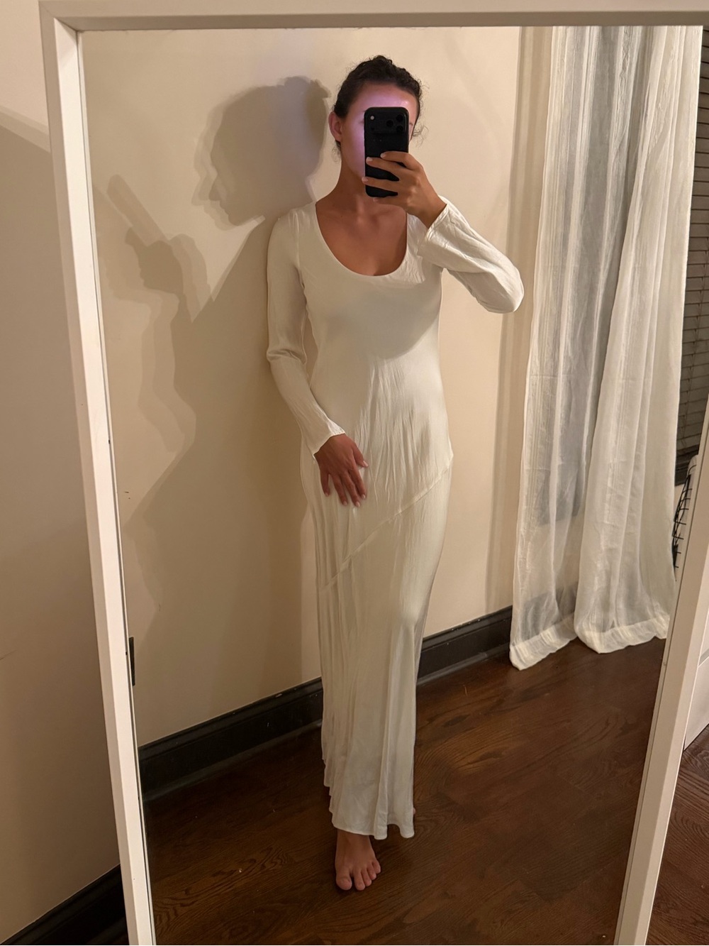 DISSH maxi white satin dress
